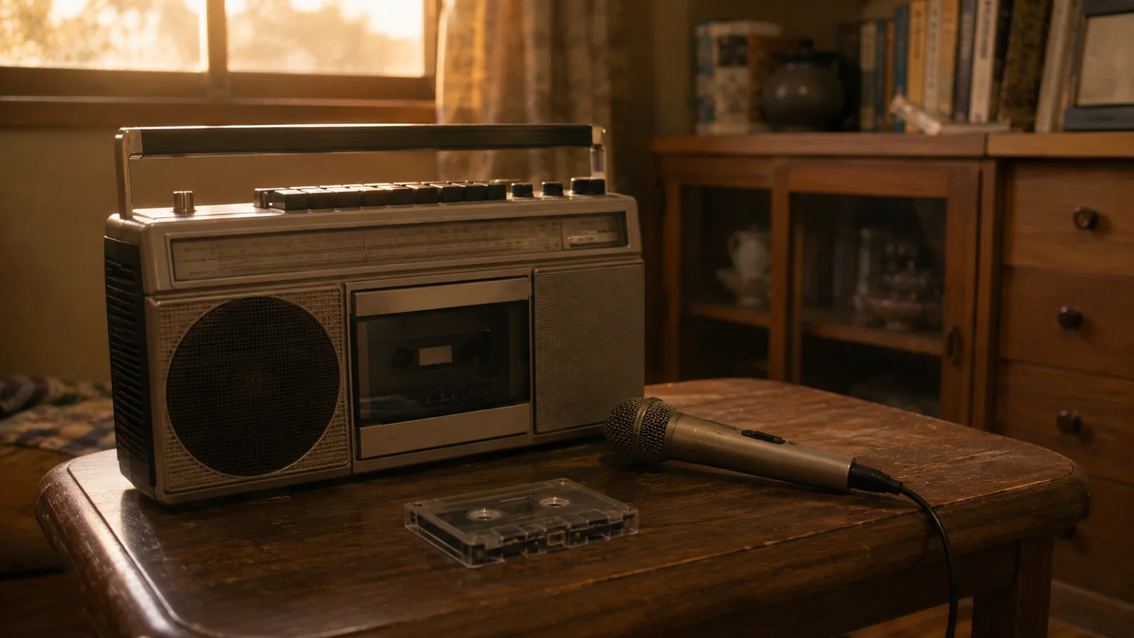 昭和50年代（1975〜1984年ごろ）のラジカセ録音を思わせる横長の記憶風景