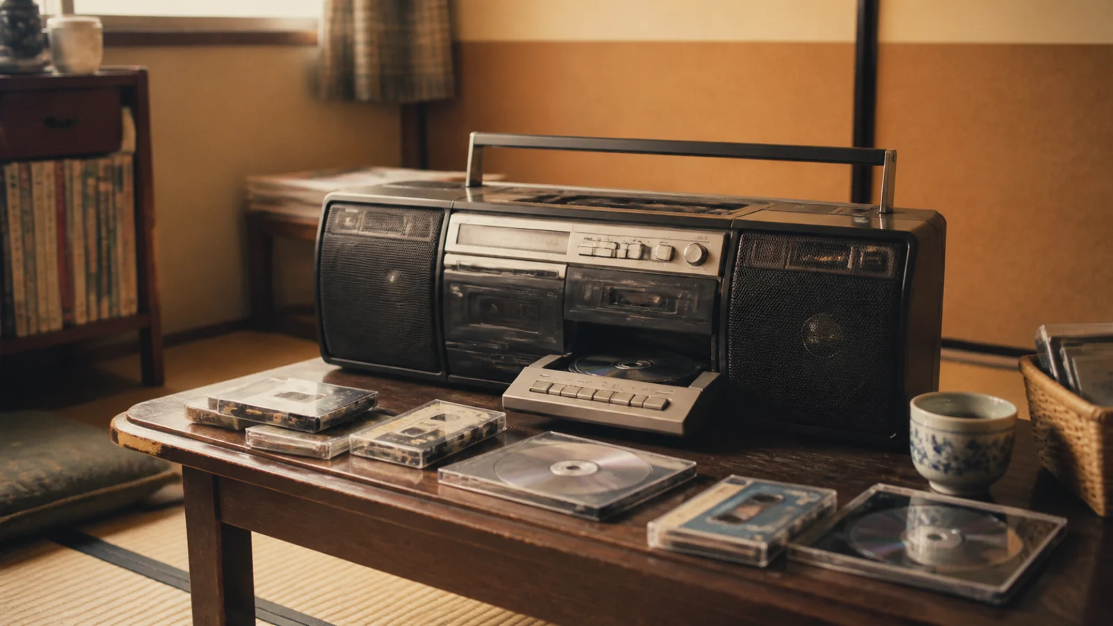 昭和末期〜平成初期（1985〜1993年ごろ）のCDラジカセを思わせる横長の記憶風景