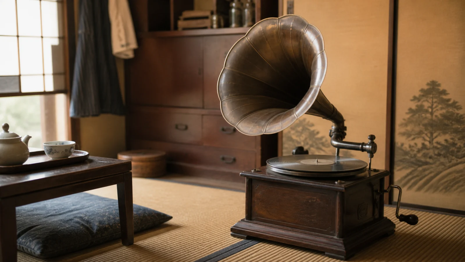 昭和20年代〜30年代（1945〜1960年ごろ）の蓄音機を思わせる横長の記憶風景