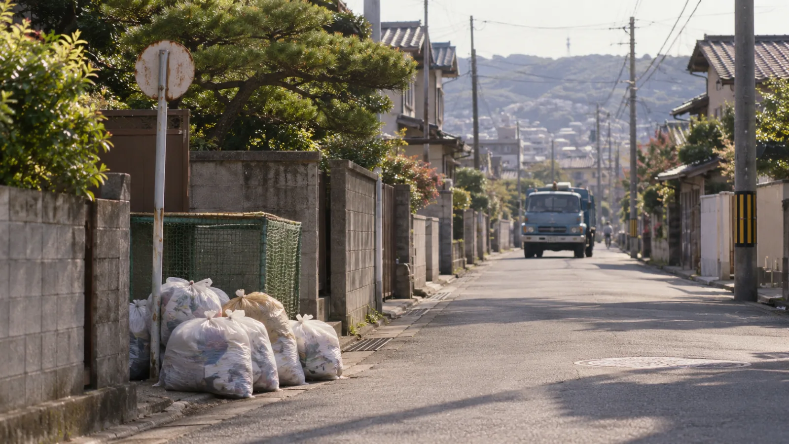 昭和50年代（1975〜1984年ごろ）のごみ収集車のメロディを思わせる横長の記憶風景